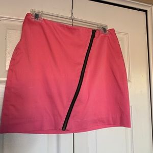 Corey Lynn Calter Pink Miniskirt with diagonal zipper